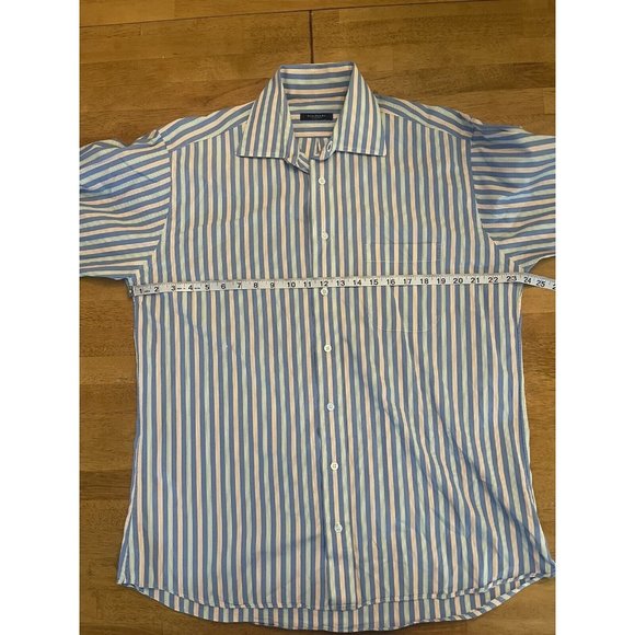 BURBERRY London 100% Cotton Striped Button Down Mens Shirt  16L Read Description - Picture 4 of 8